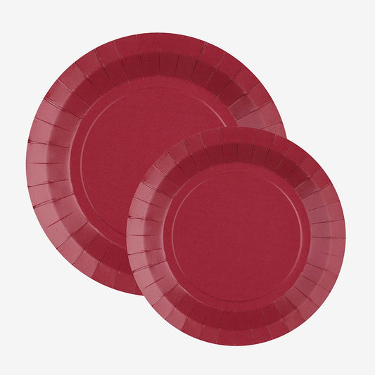 10 assiettes en carton bordeaux : decoration de table halloween