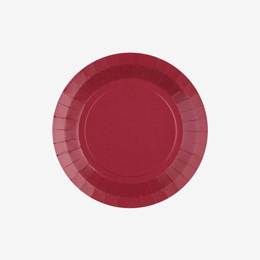 10 assiettes en carton bordeaux : deco de table anniversaire adulte