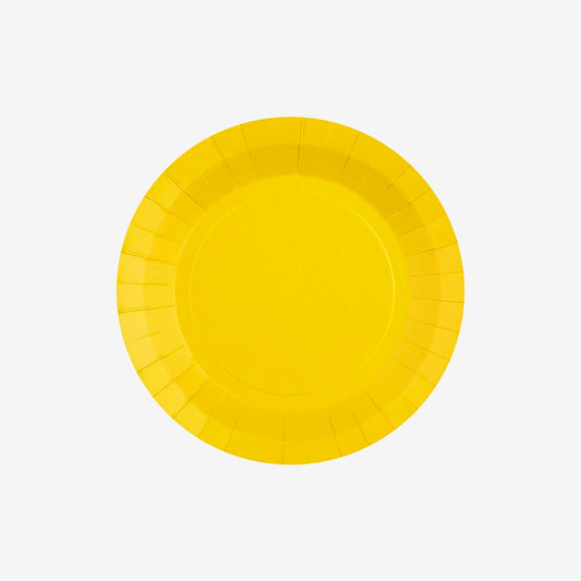 10 assiettes en carton jaunes : decoration de table paques