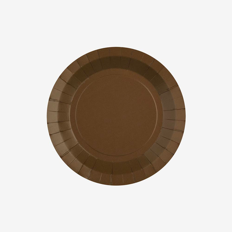 10 assiettes en carton chocolat : deco de table anniversaire cheval