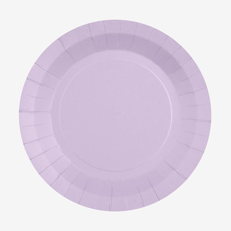 10 assiettes en carton mauves : deco de table gender reveal