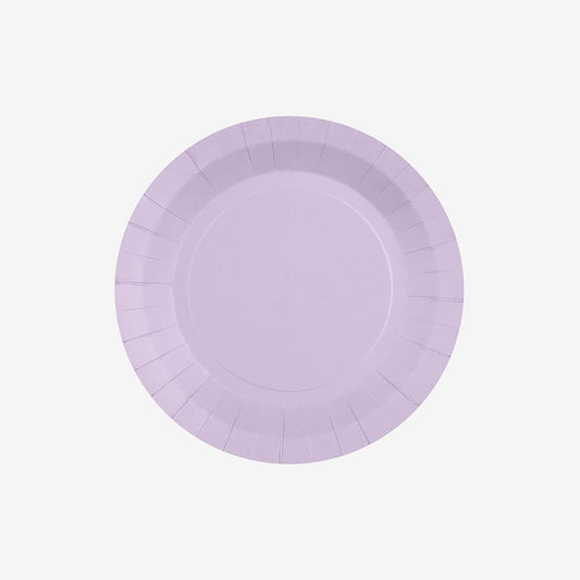 10 assiettes en carton mauves : deco de table anniversaire fille