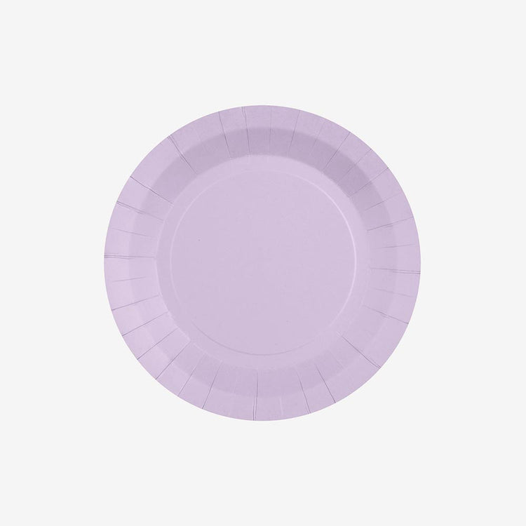 10 assiettes en carton mauves : deco de table anniversaire fille