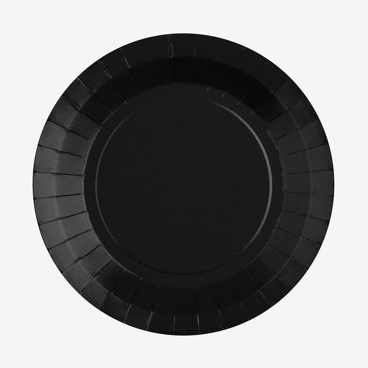 10 assiettes en carton noires : table anniversaire mercredi addams