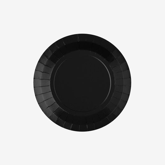 10 assiettes en carton noires : deco de table anniversaire batman