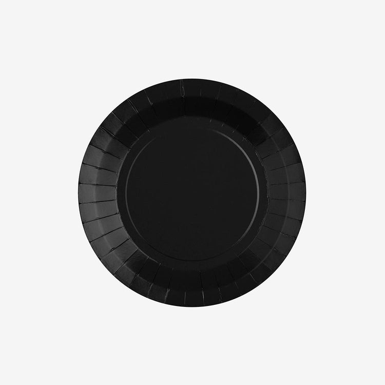 10 assiettes en carton noires : deco de table anniversaire batman