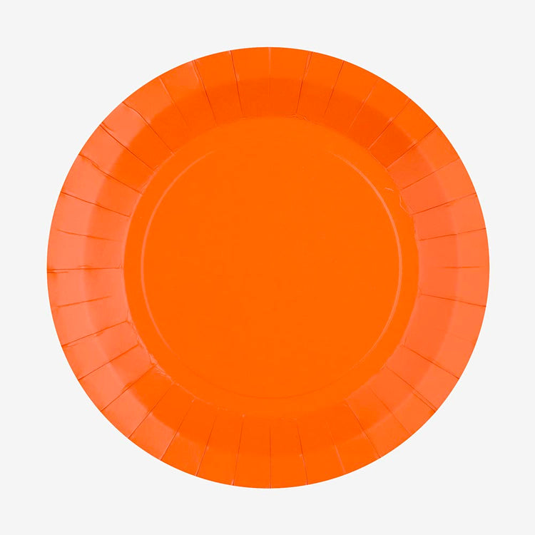 10 assiettes en carton orange : deco de table anniversaire automne