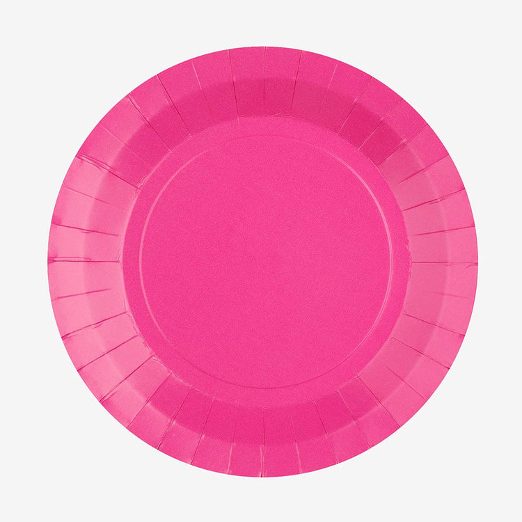 10 assiettes en carton rose bonbon : deco de table pyjama party