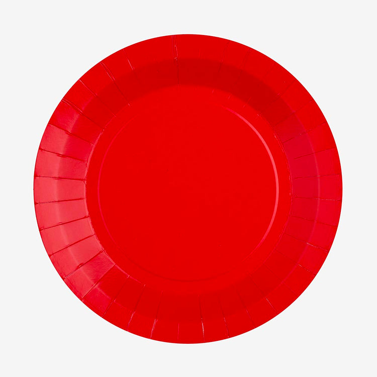 10 assiettes en carton rouges : table anniversaire super mario