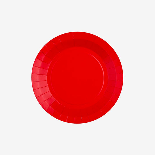 10 assiettes en carton rouges : table anniversaire super heros