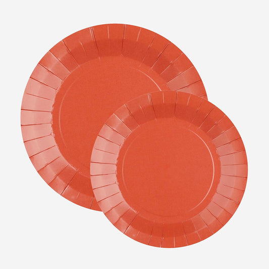 Assiettes en carton terracotta : deco de table anniversaire adulte