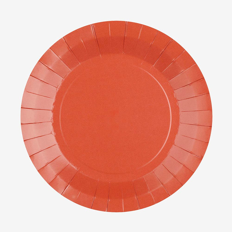 10 assiettes en carton terracotta : decoration de table boheme chic