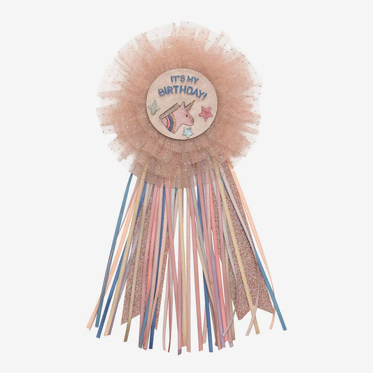 1 badge happy birthday licorne cadeau de fête