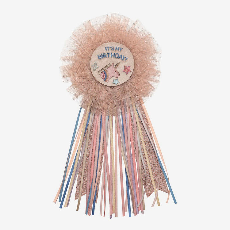 1 badge happy birthday licorne cadeau de fête