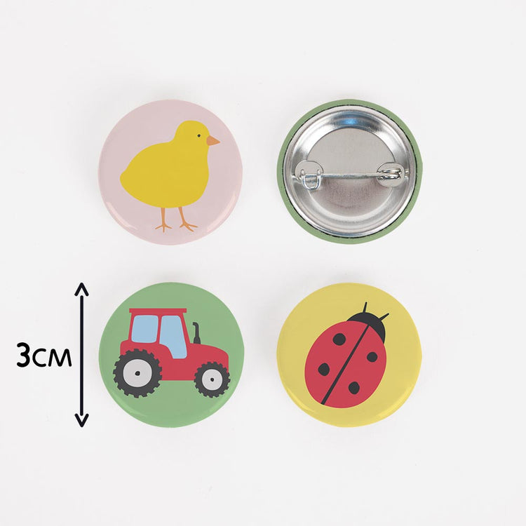 Badge animaux de la ferme pour fĂȘte champĂȘtre