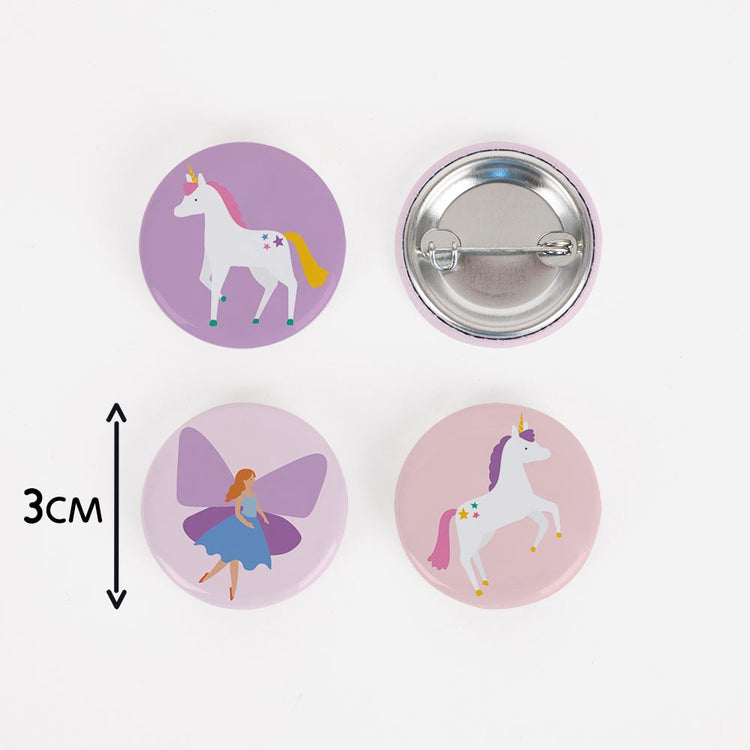 Badge licorne pour anniversaire féerique