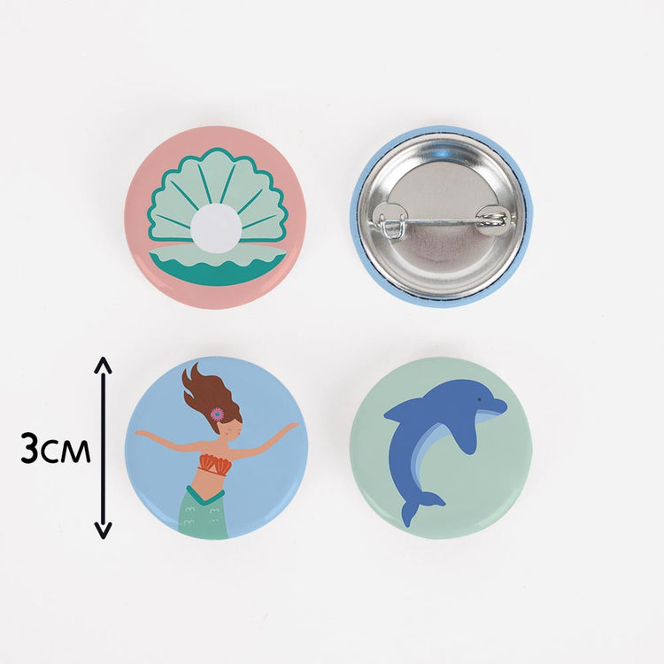 Badge sirène pour fête enchantée ou pochette surprise