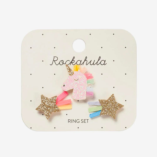 Bagues licorne et étoiles filantes : idée cadeau anniversaire enfant