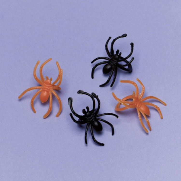 30 bagues araignées oranges et noires : petit cadeau halloween