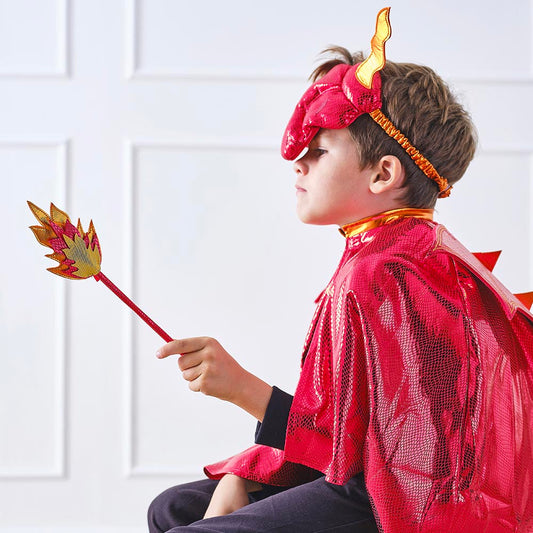 1 baguette de dragon rouge : accessoire deguisement carnaval