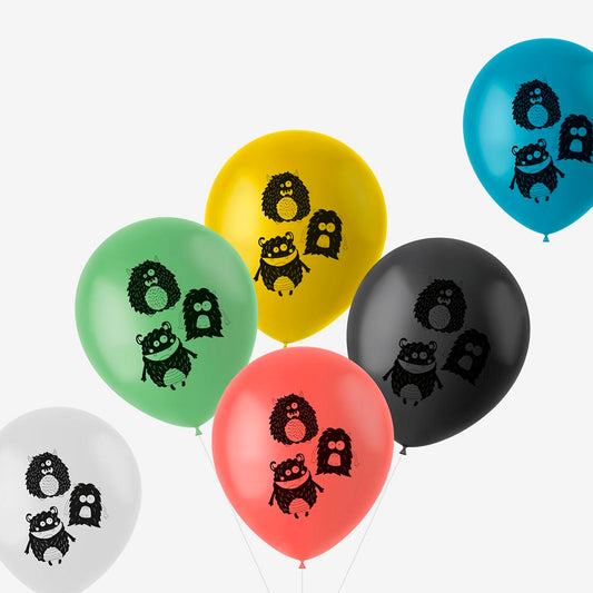 6 ballons de baudruche monstres : decoration halloween originale