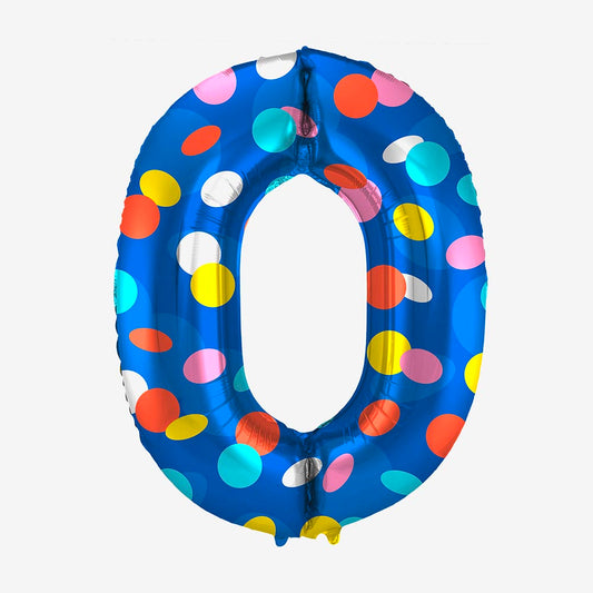 Ballon helium chiffre bleu et poids : decoration anniversaire cirque