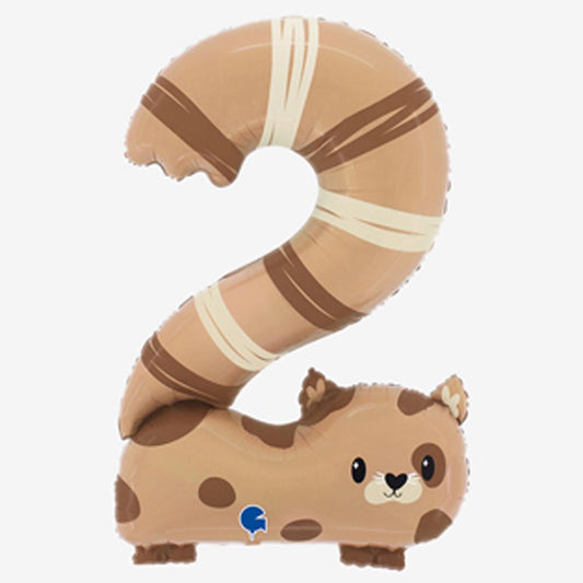 Ballon chiffre 2 chat, ballon anniversaire thème félin