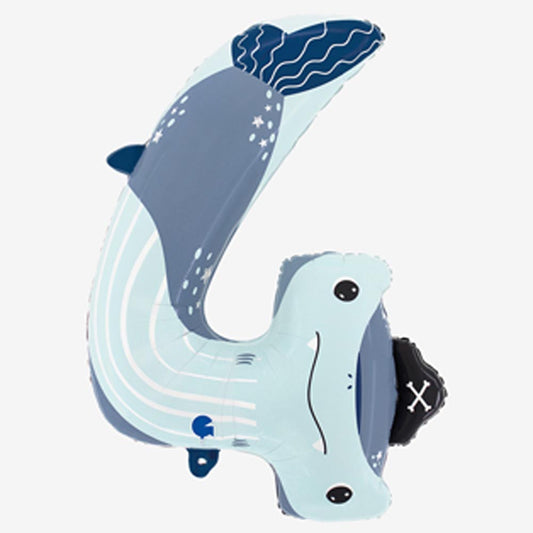 Ballon chiffre 4 requin, ballon anniversaire sous lâocĂ©an