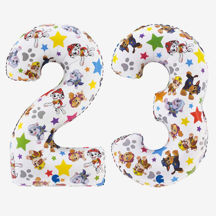 Ballon chiffre Pat'Patrouille : deco anniversaire garcon