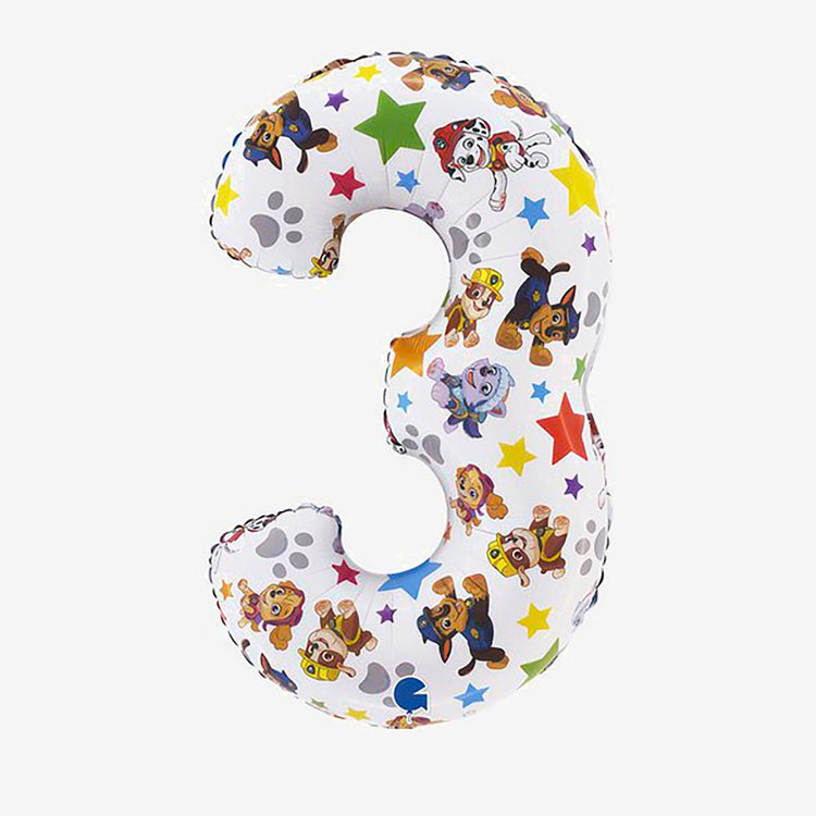 Ballon chiffre Pat'Patrouille : decoration anniversaire enfant
