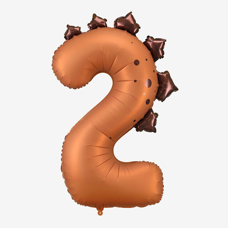 Ballon chiffre 2 anniversaire dino
