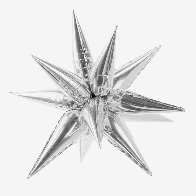 Ballon étoile 3D argenté pour soirée du Nouvel an 2023