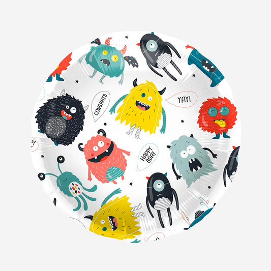 Ballon helium rond monstre : decoration halloween originale