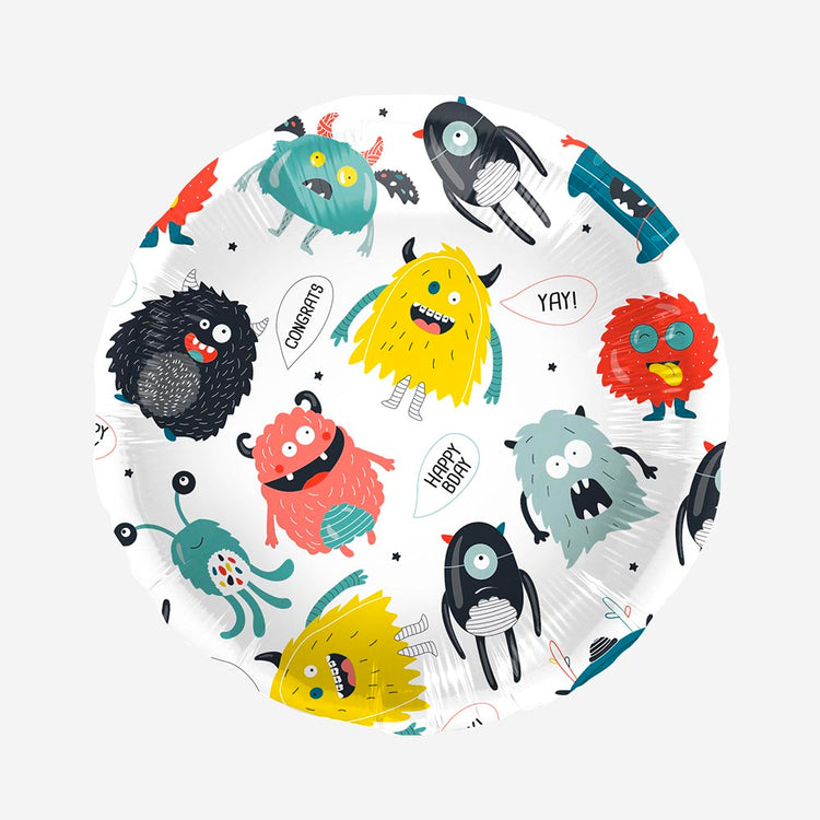 Ballon helium rond monstre : decoration halloween originale