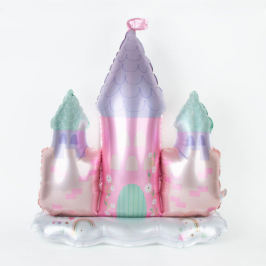 Ballon mylar chateau de princesse pour deco anniversaire fille