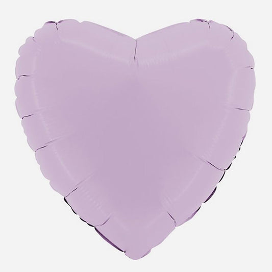 Ballon mylar coeur lilas mat : deco anniversaire 1 an fille
