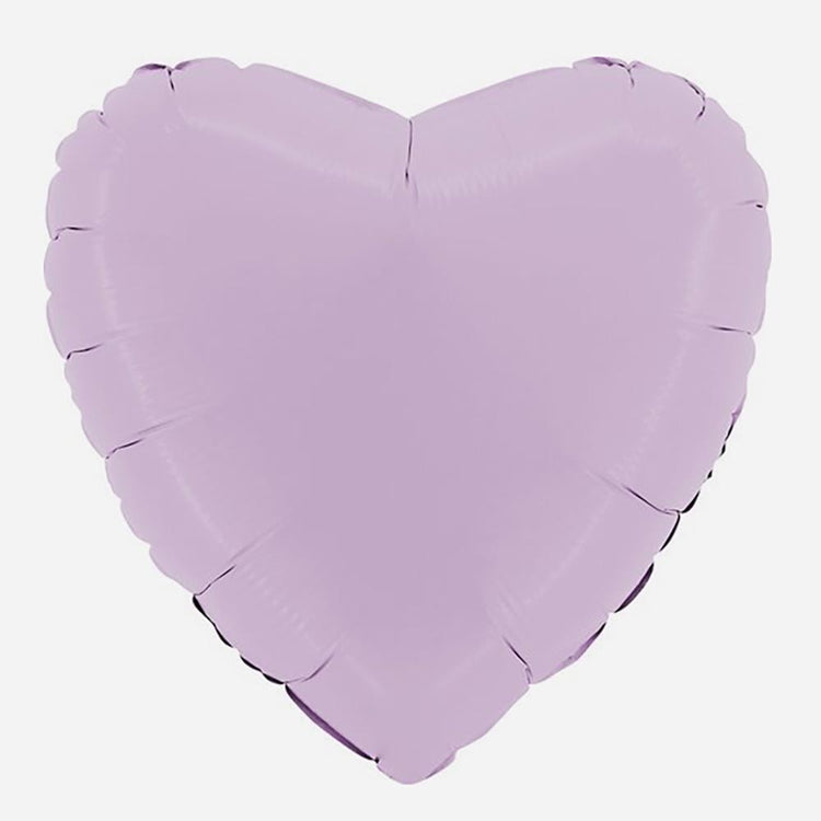 Ballon mylar coeur lilas mat : deco anniversaire 1 an fille