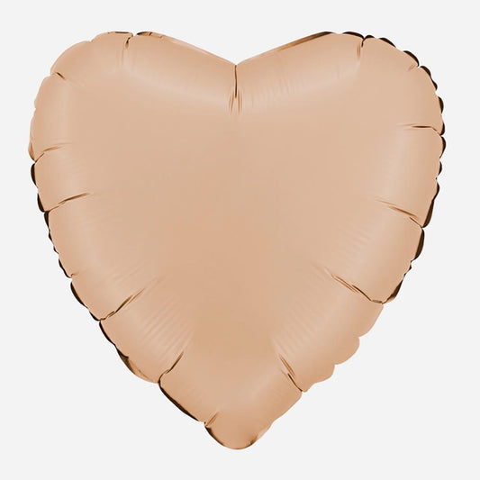 Ballon mylar coeur nude satin : decoration mariage champetre
