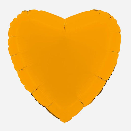 Ballon mylar coeur ocre mat : deco anniversaire dinosaure