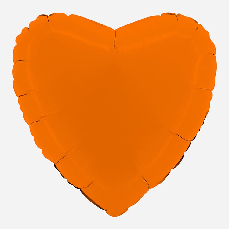Ballon mylar coeur orange mat : deco anniversaire jungle