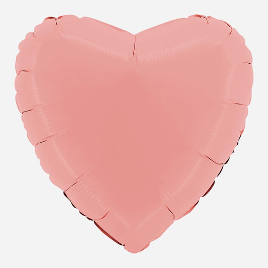 Ballon mylar coeur rose mat : decoration anniversaire 1 an fille