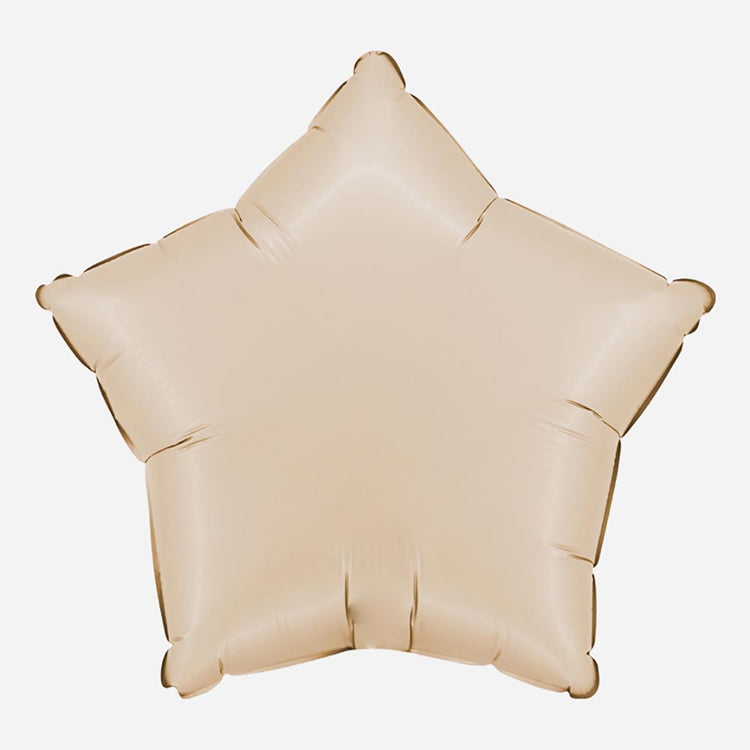 Ballon helium étoile crème satin : deco anniversaire adulte