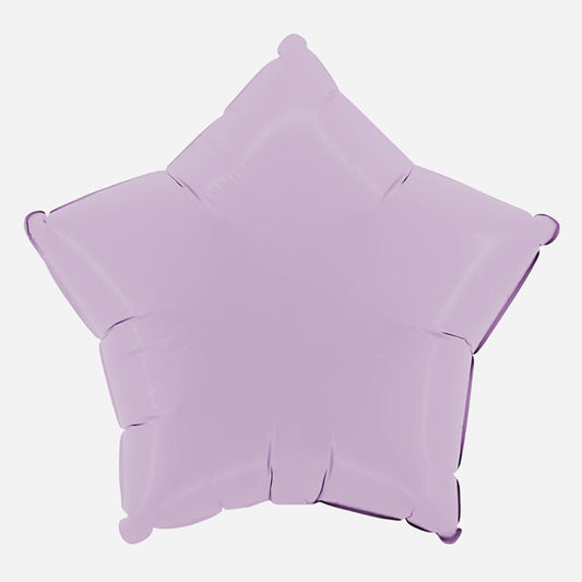 Ballon mylar étoile lilas mat : deco anniversaire licorne