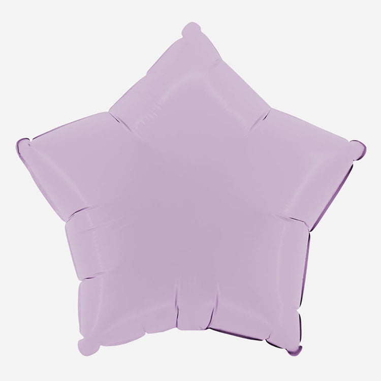 Ballon mylar étoile lilas mat : deco anniversaire licorne