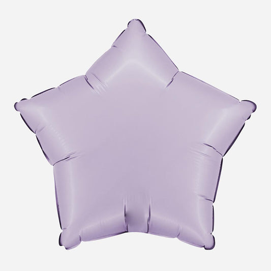 Ballon mylar étoile lilas satin : decoration anniversaire fée