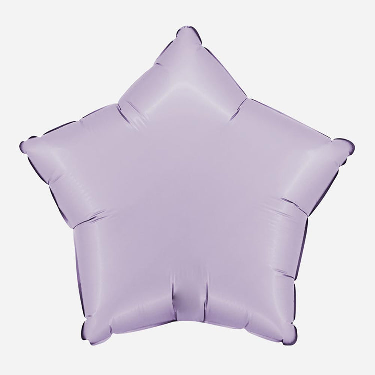 Ballon mylar étoile lilas satin : decoration anniversaire fée