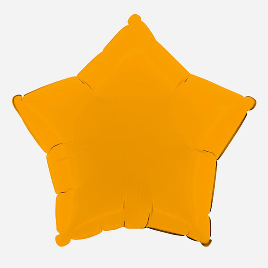 Ballon mylar étoile ocre mat : deco anniversaire 1 an garcon