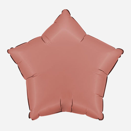Ballon helium étoile rose gold satin : deco EVJF élégante