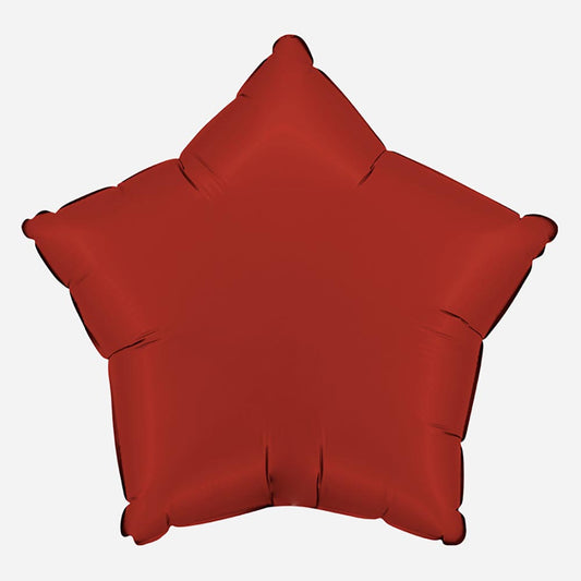 Ballon helium étoile rubis satin : deco anniversaire adulte
