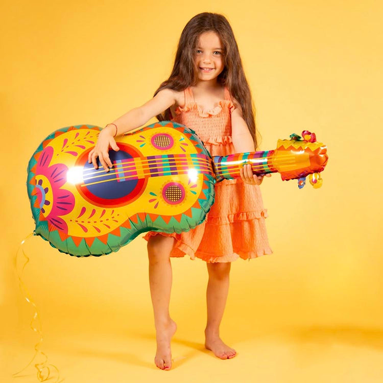 Décoration ballon guitare, parfaite pour une fête sur le thème du Mexique